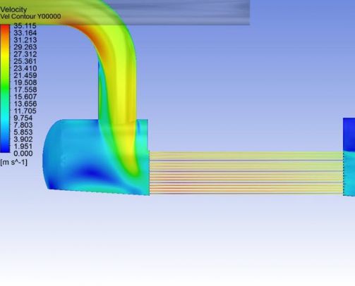 Kranji | Sulphur Condenser Process-side Velocity Contours