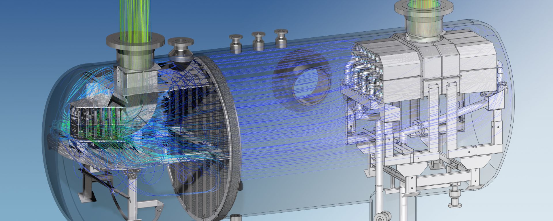 2nd Stage Separator with streamlines through internals blend